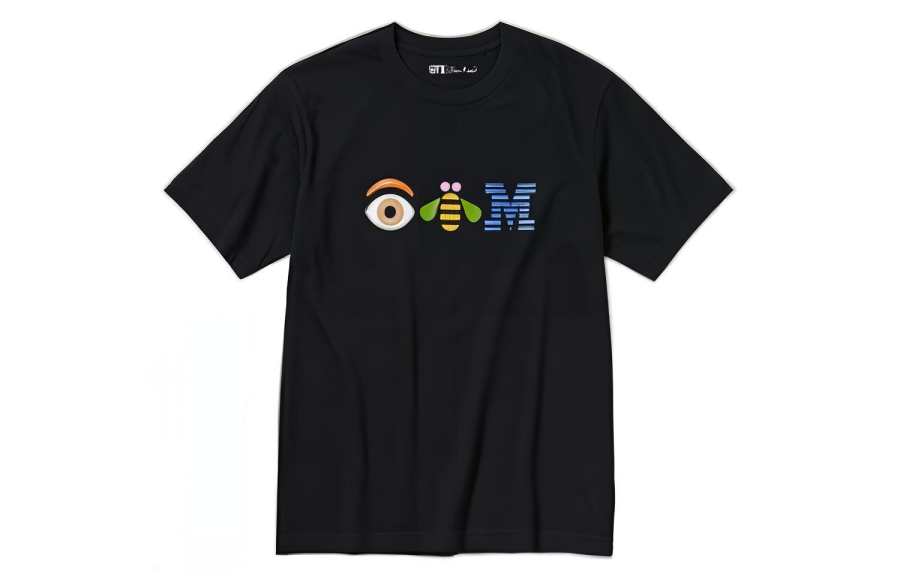 UNIQLO T Shirts Unisex Black Crew Neck Moderate Straight Fit