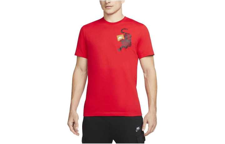Nike Nike T Shirts Men's Red Crew Neck Moderate