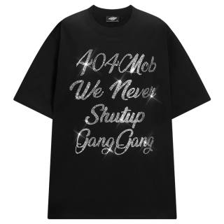 404MOB GANG T Shirts Unisex Crew Neck Moderate