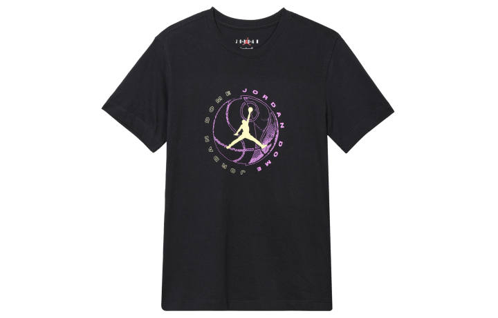 Jordan Jordan T Shirts Men's Black Crew Neck Moderate Straight Fit