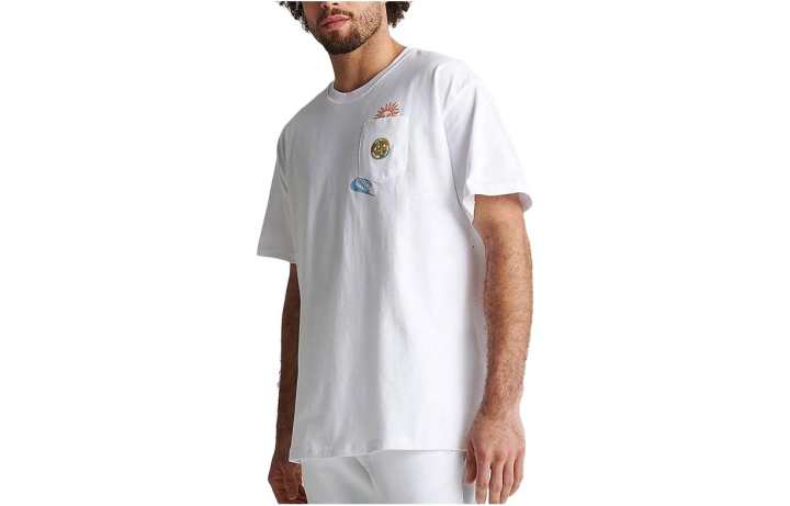 Nike Nike T Shirts Men's White Crew Neck Moderate Straight Fit