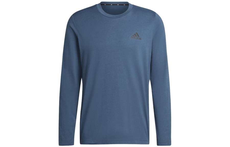 Adidas Adidas T Shirts Men's Marine Blue Crew Neck Moderate Straight Fit