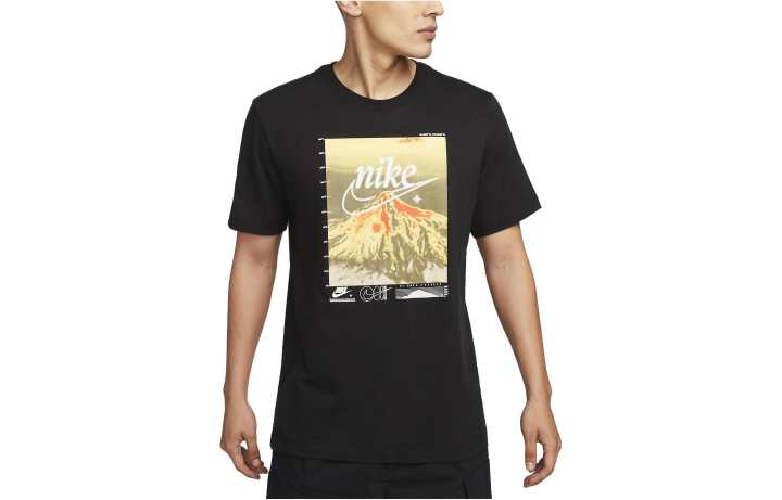 Nike Nike T Shirts Men's Black Crew Neck Moderate Straight Fit