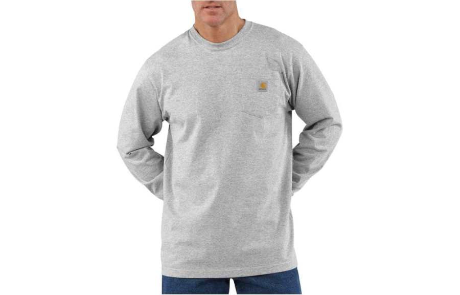Carhartt K126 HEAVYWEIGHT LONG SLEEVE POCKET T SHIRT T Shirt LOOSE FIT Men's
