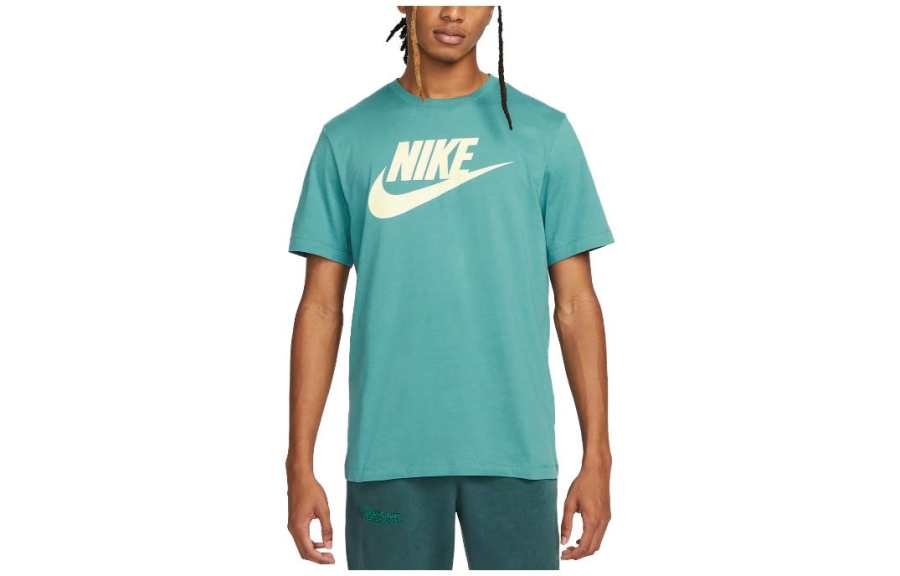 Nike Nike T Shirts Men's Dark Cyan Crew Neck Moderate Straight Fit