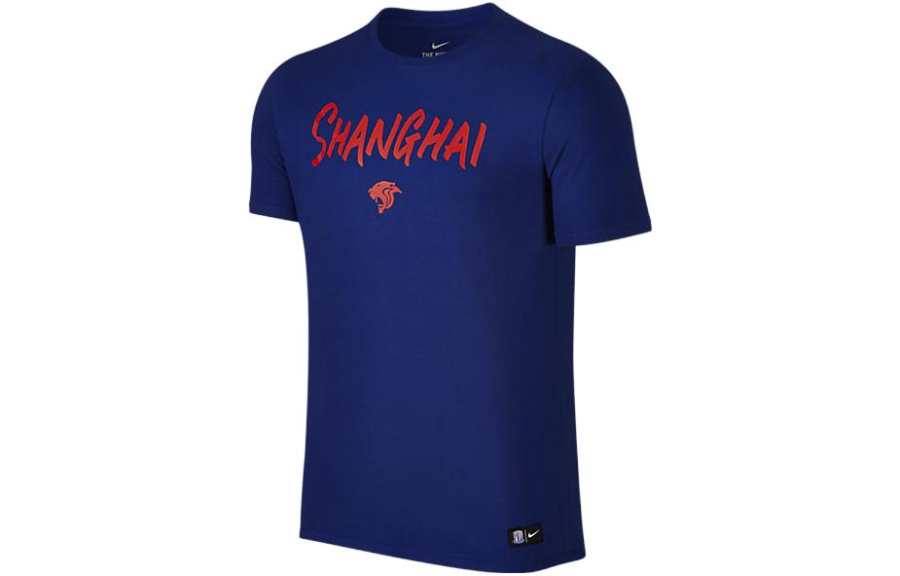 Nike Nike T Shirts Men's Blue Crew Neck Moderate Straight Fit