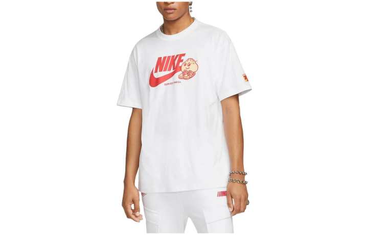 Nike Nike T Shirts Men's White Crew Neck Moderate Straight Fit