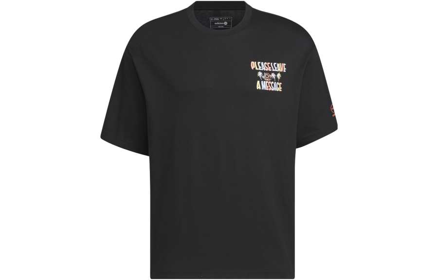 Adidas Neo T Shirts Unisex Black Crew Neck Moderate Straight Fit