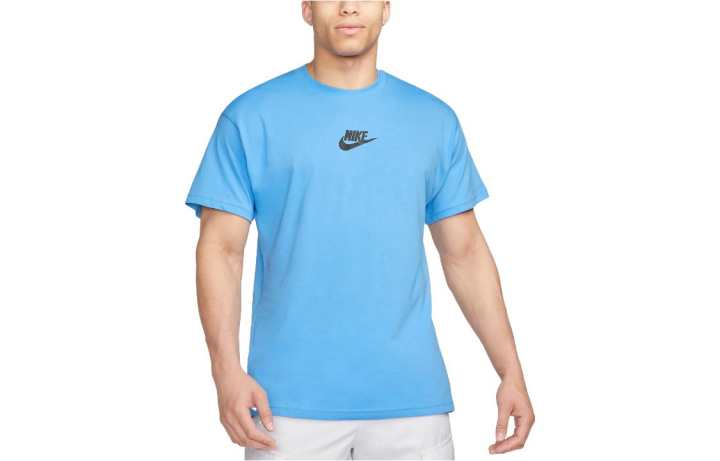 Nike Nike T Shirts Men's Sky Blue Crew Neck Moderate Straight Fit