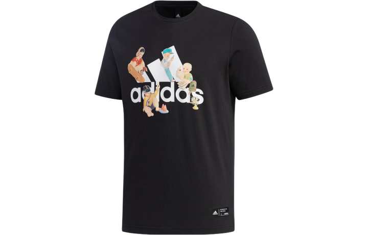 Adidas Adidas Set in Sleeve T Shirt Men's Black