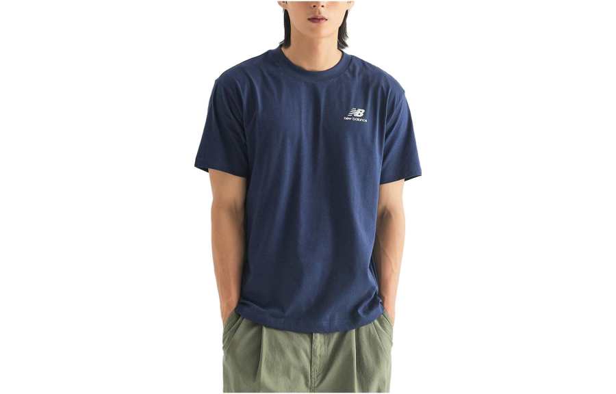 New Balance New Balance T Shirts Men's Navy Crew Neck Moderate Straight Fit