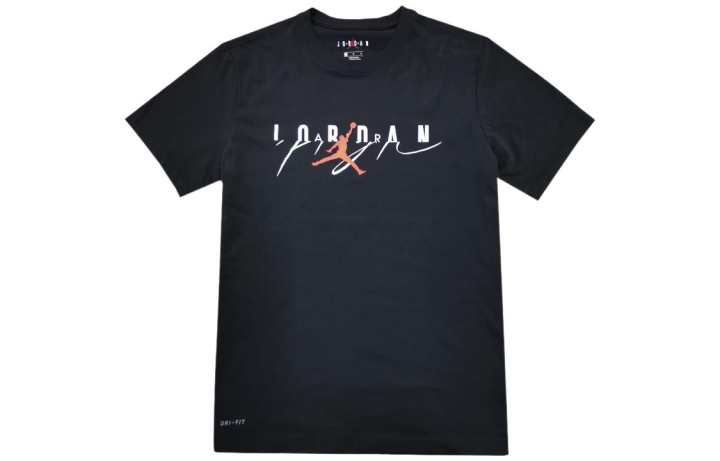 Jordan Jordan T Shirts Men's Black Crew Neck Moderate Straight Fit