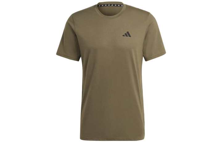 Adidas Adidas Essential T Shirts Men's Olive Green Crew Neck Moderate Straight Fit