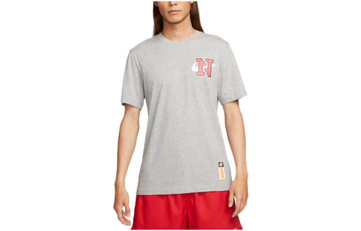 Nike Nike T Shirts Men's Dark Gray Crew Neck Moderate Straight Fit
