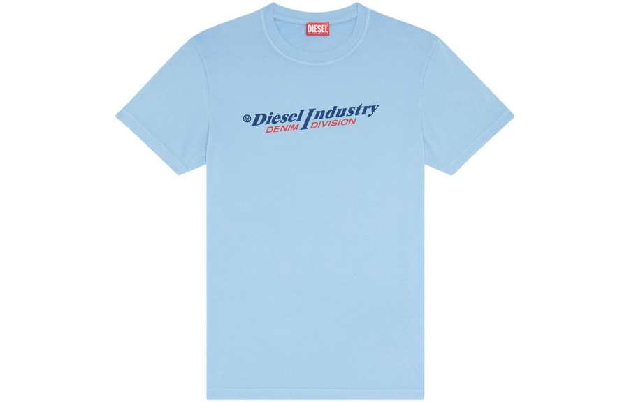 DIESEL DIESEL Short Sleeved T Shirts Men's Light Blue