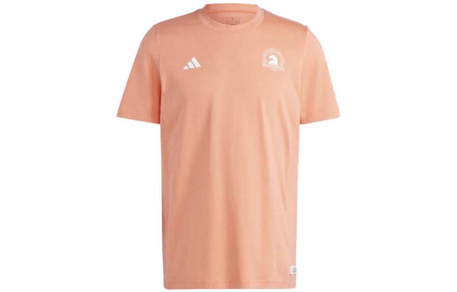 Adidas Adidas T Shirts Men's Orange Crew Neck Moderate Straight Fit