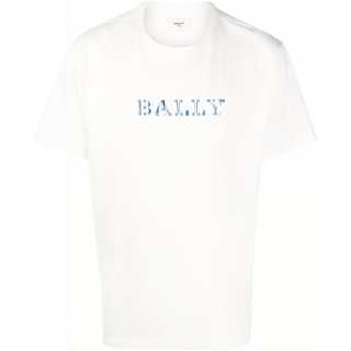 BALLY T Shirts Men's White Crew Neck Moderate Straight Fit