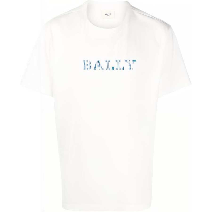 BALLY T Shirts Men's White Crew Neck Moderate Straight Fit