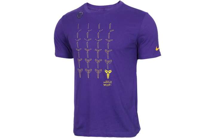 Nike Nike T Shirts Men's Purple Crew Neck Moderate Straight Fit