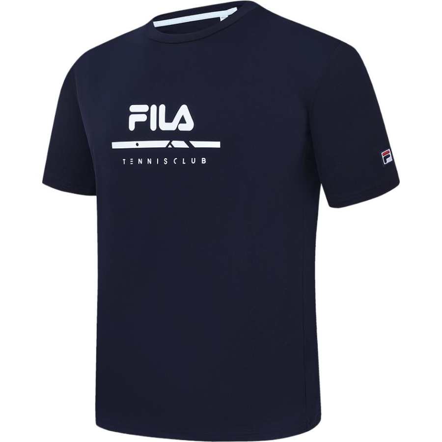 FILA T Shirts Men's Royal Blue Crew Neck Moderate Straight Fit