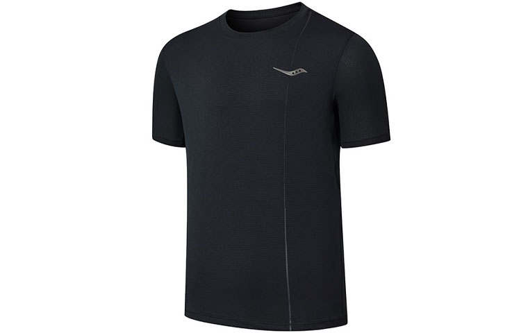 Saucony T Shirts Men's Black Crew Neck Moderate Straight Fit