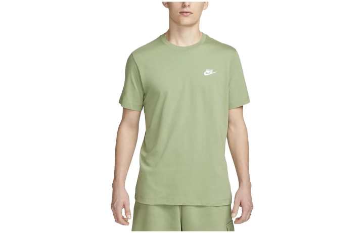 Nike Nike T Shirts Men's Oil Green Crew Neck Moderate Straight Fit