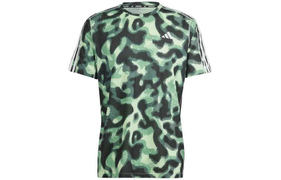 Adidas Adidas Free Shipping With AdiClub Own The Run 3-Stripes Allover Print T-Shirt