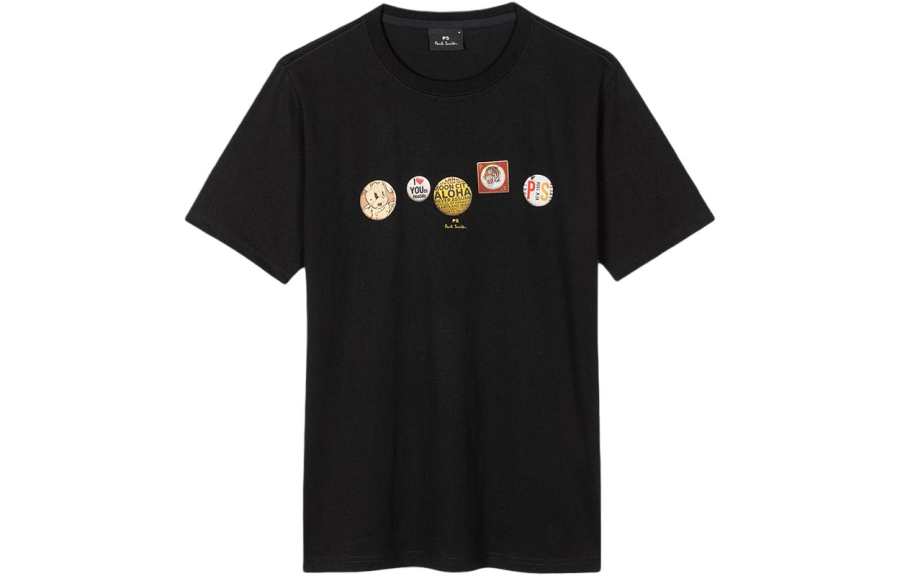 Paul Smith Ps Paul Smith Badges Printed Crewneck T Shirt