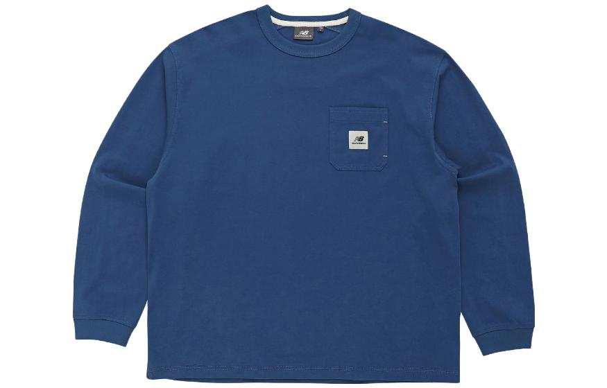 New Balance New Balance T Shirts Men's Blue Crew Neck Moderate Straight Fit