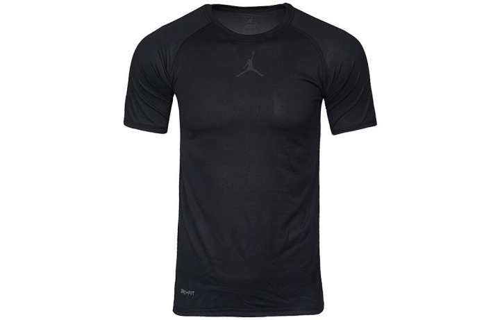 Jordan Jordan T Shirts Men's Black Crew Neck Moderate Straight Fit