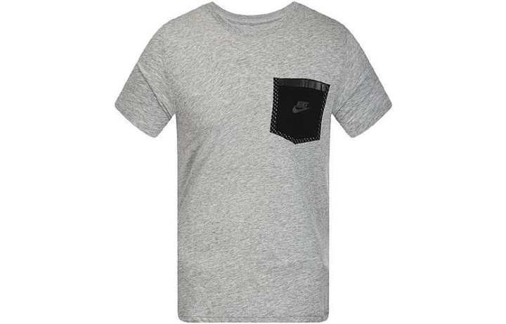 Nike Nike T Shirts Men's Gray Crew Neck Moderate Straight Fit