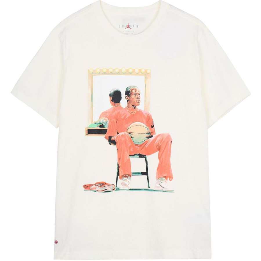 Jordan Jordan T Shirts Men's White Crew Neck Moderate Straight Fit