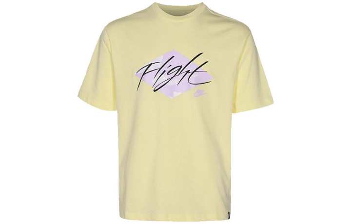 Nike Nike T Shirts Men's Yellow Crew Neck Moderate Straight Fit