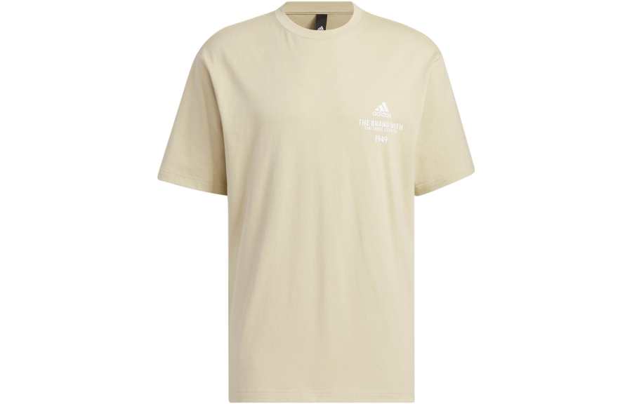 Adidas Adidas T Shirts Men's Grassland Brown Crew Neck Moderate Straight Fit
