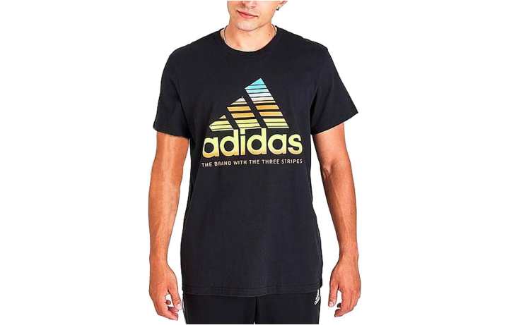 Adidas Adidas T Shirts Men's Black Crew Neck Moderate Straight Fit