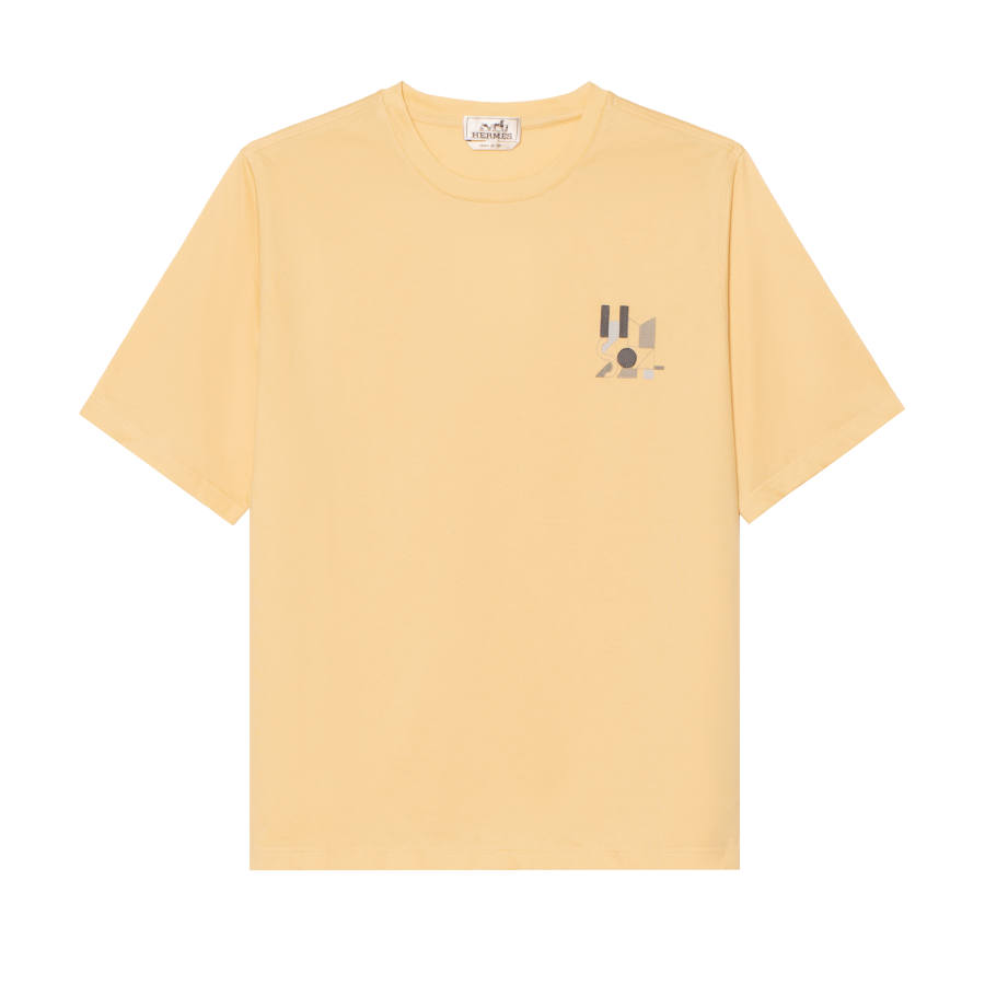 HERMES T Shirts Men's Crew Neck Moderate Straight Fit