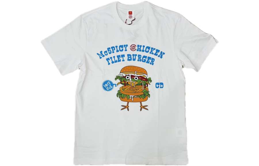CLOT X McDonald's CLOT X McDonald's T Shirts Men's White Blue Crew Neck Moderate