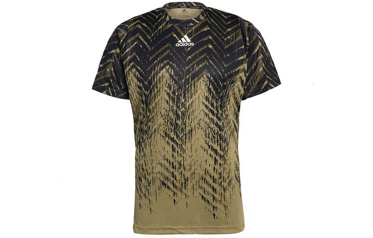 Adidas Adidas T Shirts Men's Black/Gold Crew Neck Moderate Straight Fit