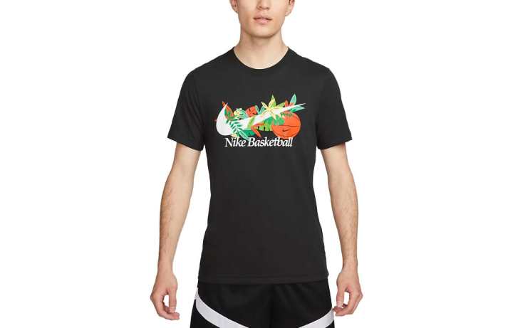 Nike Nike T Shirts Men's Black Crew Neck Moderate Straight Fit