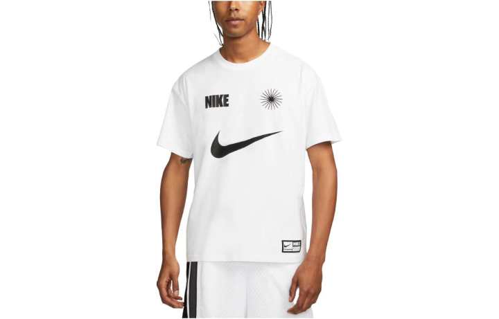 Nike Nike T Shirts Men's White Crew Neck Moderate Straight Fit