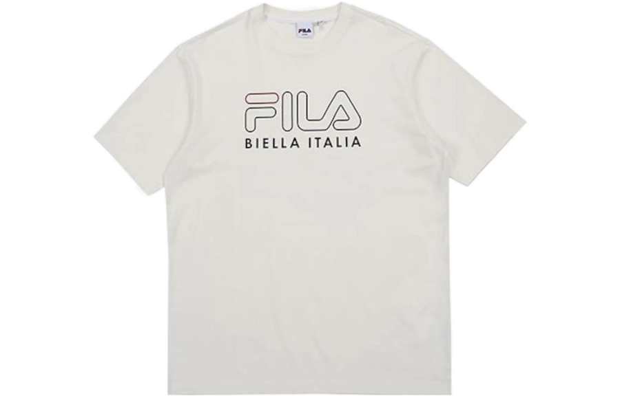 FILA T Shirts Men's White Crew Neck Moderate Straight Fit
