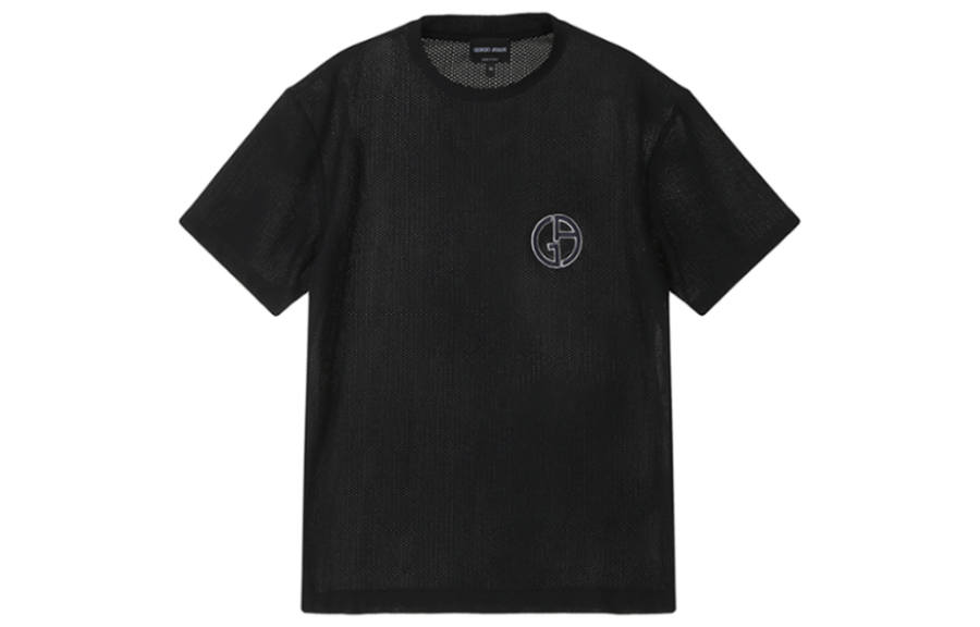 GIORGIO ARMANI T Shirts Men's Black Crew Neck Moderate Straight Fit