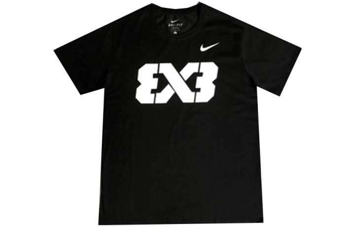 Nike Nike 3x4 T Shirts Unisex Black/White Crew Neck Moderate Straight Fit