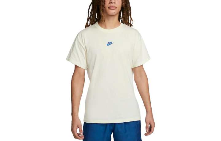 Nike Nike T Shirts Men's Ivory White Crew Neck Moderate Straight Fit