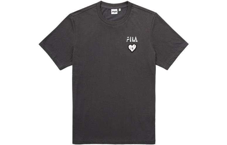 FILA T Shirts Unisex Cool Gray Crew Neck Moderate