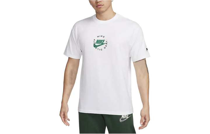 Nike Nike T Shirts Men's White Crew Neck Moderate Straight Fit