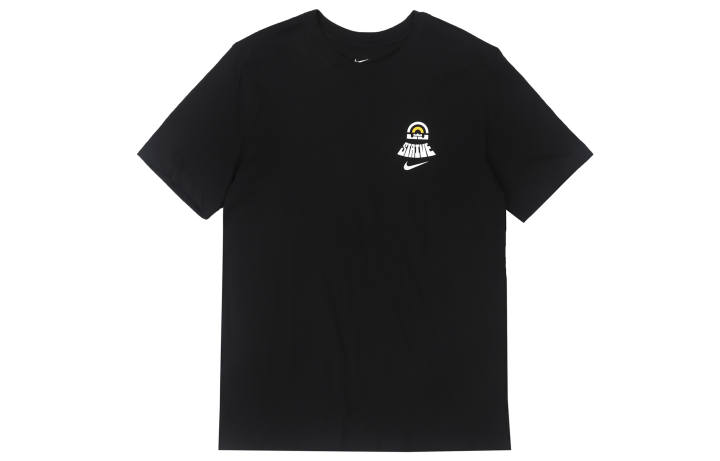Nike Nike T Shirts Men's Black Crew Neck Moderate Straight Fit
