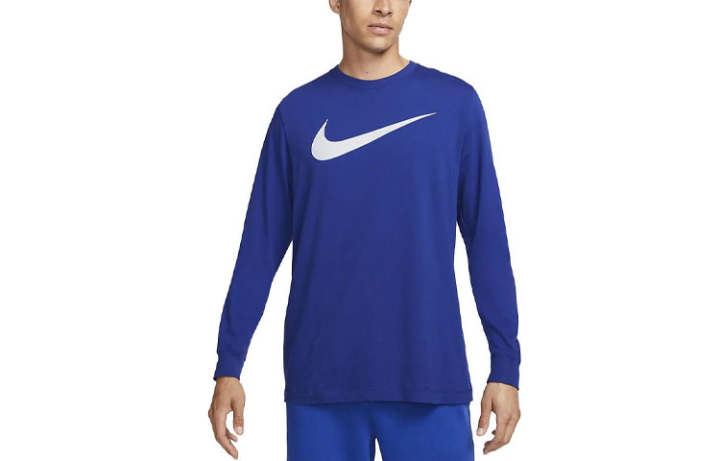 Nike Nike T Shirts Men's Blue Crew Neck Moderate Straight Fit