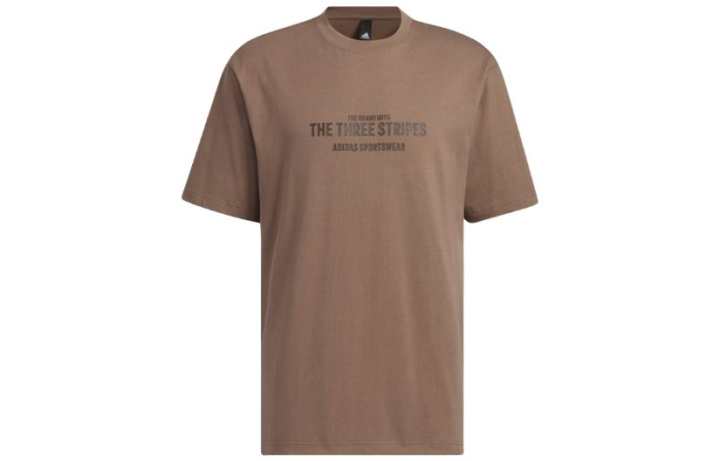 Adidas Adidas T Shirts Men's Stratum Dark Earthy Brown Crew Neck Moderate Straight Fit