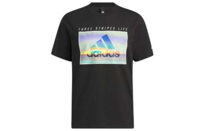 Adidas Adidas T Shirts Men's Black Crew Neck Moderate Straight Fit